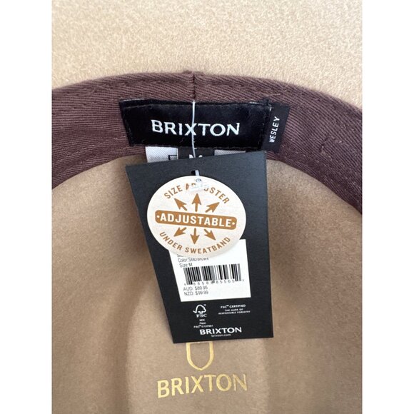 Brixton Mens Fedora Hat Tan Wool Felt Medium - Picture 11 of 12